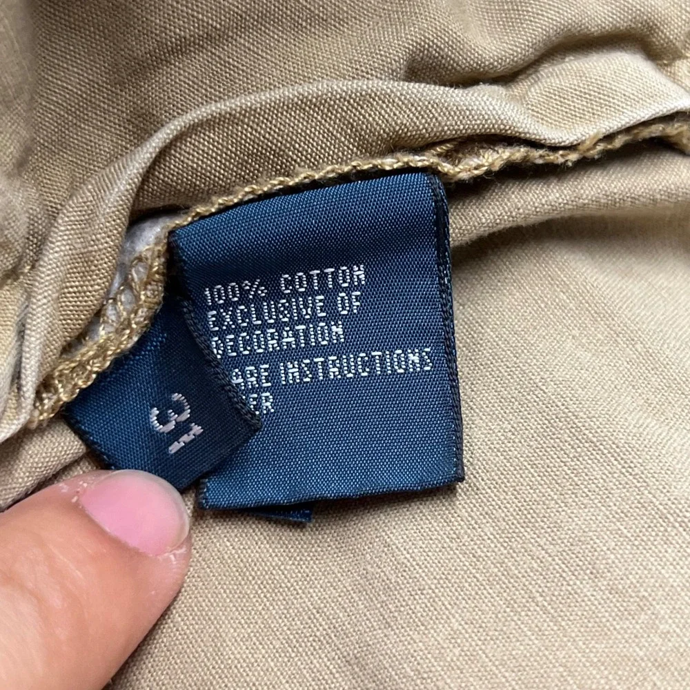 Polo Ralph Lauren Mens 31 Cargo Shorts Vintage Heavy Flying Jet Pilot Khaki Tan